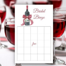 Bröllopsspel med vin och båge bingo
