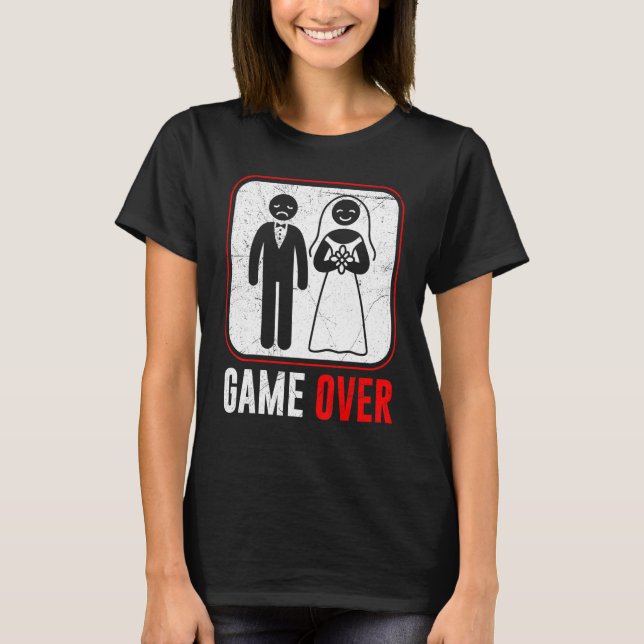 Bröllopsspel över brudgummen möhippa t shirt (Framsida)