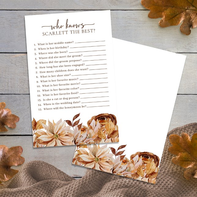 Bröllopsspel Vem Känner Bruden Bäst (Bridal Who Knows The Bride Best Game
)