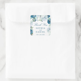 Bröllopsstiftare för midnattsblommor fyrkantigt klistermärke