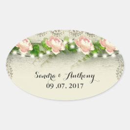 Bröllopsstiftare för vintage Ro & Snöre Ovalt Klistermärke