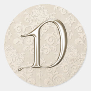 Bröllopsstiftare i silver - brev D Runt Klistermärke