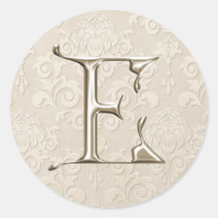 Bröllopsstiftare i silver - brev E Runt Klistermärke