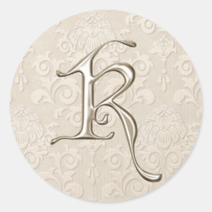Bröllopsstiftare i silver - brev K Runt Klistermärke