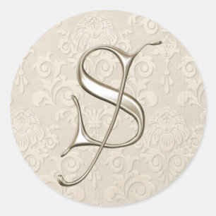 Bröllopsstiftare i silver - brev S Runt Klistermärke