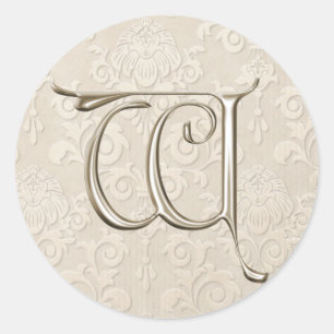 Bröllopsstiftare i silver - brev W Runt Klistermärke