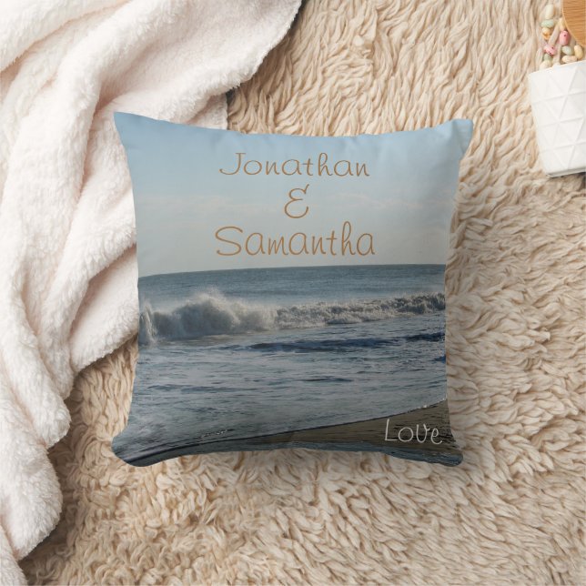 Bröllopsstrand Sand Ocean Love Kast Kudde (Filt)