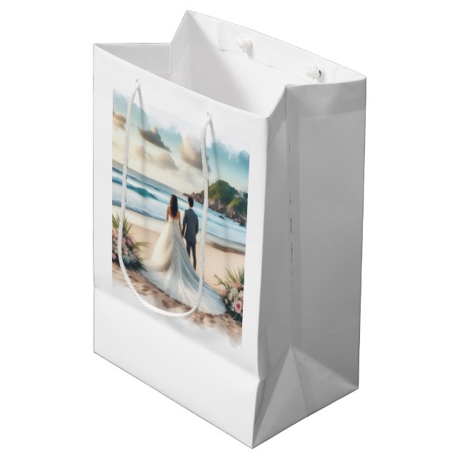Bröllopsstrandpar (Framsidan Vinklad)