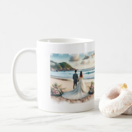 Bröllopsstrandpar Kaffemugg