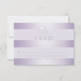 Bröllopssvar | Lilac Shimmer Stripes Monogram OSA Kort