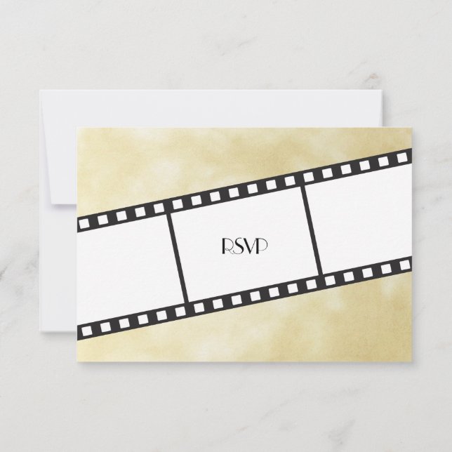 Bröllopssvar RSVP-svar Inbjudan Filmremsa (Baksida)