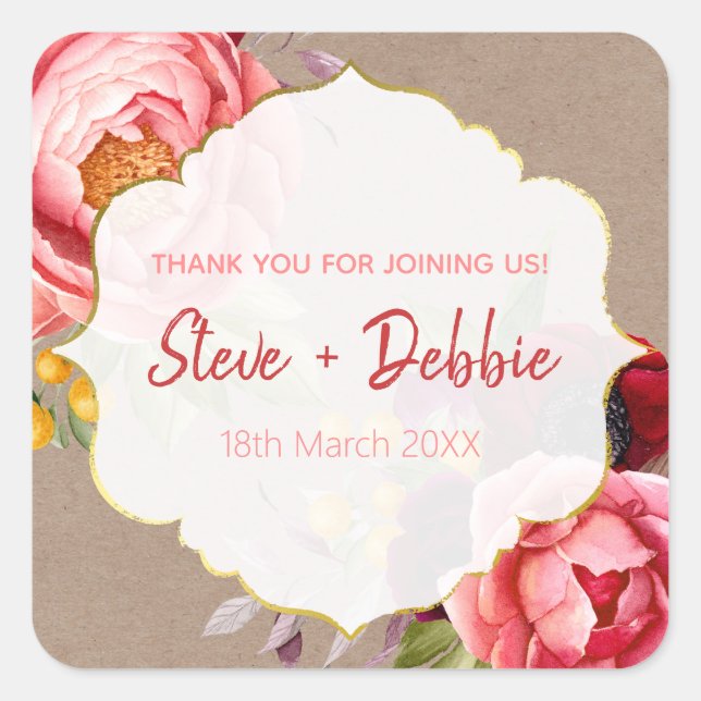 Bröllopstack Läppbalsam Fyrkantigt Klistermärke (Framsida)