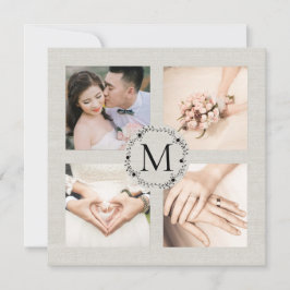 Bröllopstack Monogrammerad Fotocollage Inbjudningar