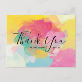 Bröllopstakksedel för Vattenfärgsskrift Vykort