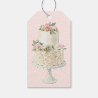 Bröllopstårta Blush Presentetikett