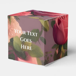 Bröllopstårta Favoritlåda med blommiga rosor Presentaskar