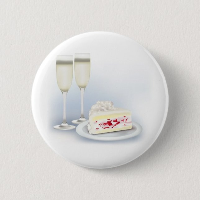 Bröllopstårta och champagne knapp (Framsida)