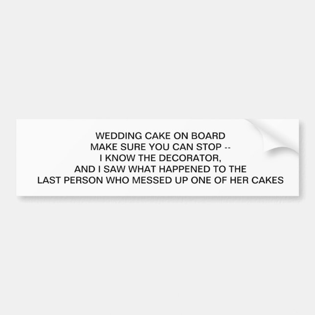 BRÖLLOPSTÅRTA OMBORD BILDEKAL (Framsidan)