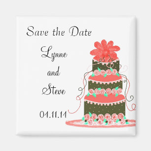 Bröllopstårta Save the Date Magnet
