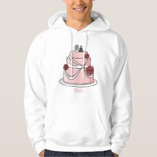 Bröllopstårta serieillustration hoodie