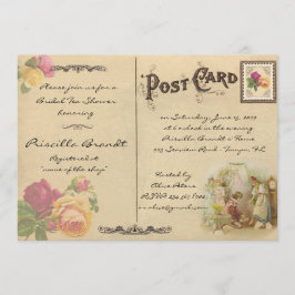 Bröllopste Shower Hyllning, gammaldags vykort 6