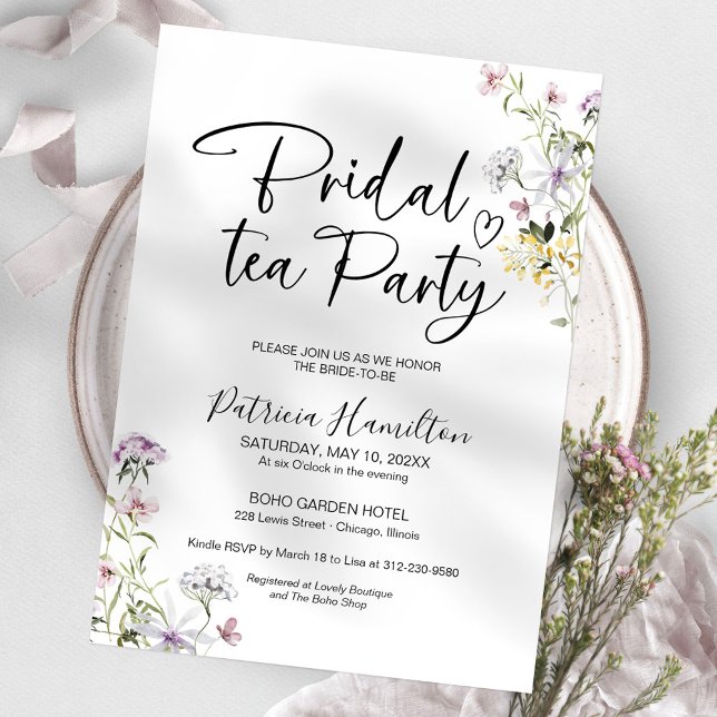 Bröllopsteinvitation för Wildflower Tea Party Inbjudningar (Skapare uppladdad)