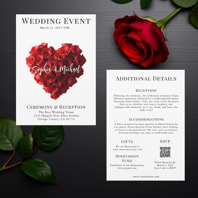 Bröllopstidskriftsomslag Allt-i-ett Inbjudningar (Wedding Magazine Cover All in One Invitation)