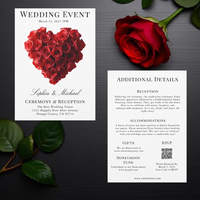 Bröllopstidskriftsomslag Allt-i-ett Inbjudningar (Wedding Magazine Cover All in One Invitation)