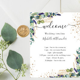 Bröllopstidsplan eucalyptusgrönska