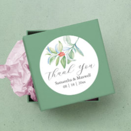 Bröllopstiftare Tack Enkel jul Runt Klistermärke