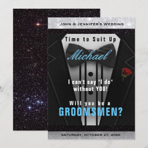 Bröllopstuxedoinbjudan för best man inbjudningar