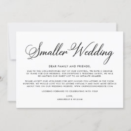 Bröllopsuppdatering | Mindre bröllop Meddelande