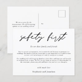 Bröllopsuppskov Säkerhet först COVID-manus Meddelande Vykort