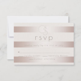 Bröllopsvar |  Elegant Modern Rosa Pärlränder OSA Kort