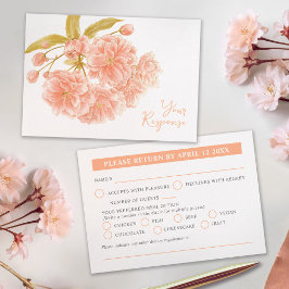 Bröllopsvattenfärg för körsbärsblomma vildblomma OSA kort