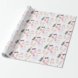Bröllopsvattenfärgspapper för presentinslagning presentpapper