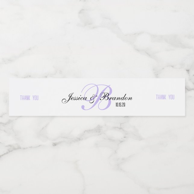 Bröllopsvattenflaskdekal WW-006v2 Vattenflaska Etikett (Singel etikett)