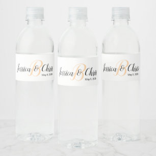 Bröllopsvattenflasketikett 011 vattenflaska etikett