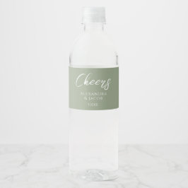 Bröllopsvattenflasketiketter Elegant typografi Vattenflaskor Etikett