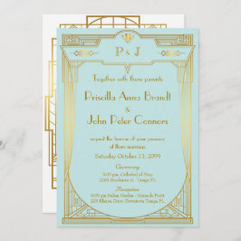 Bröllopsvisitkort,Underbarare,guld mynta Inbjudningar