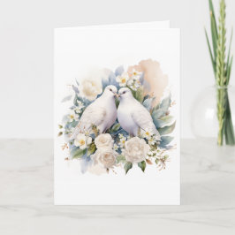 Bröllopsvita duvor Vattenfärg Inbjudan