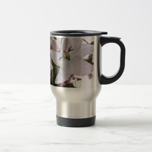 bröllopsvita liljor blommor florala flora kärlek r resemugg (Höger)