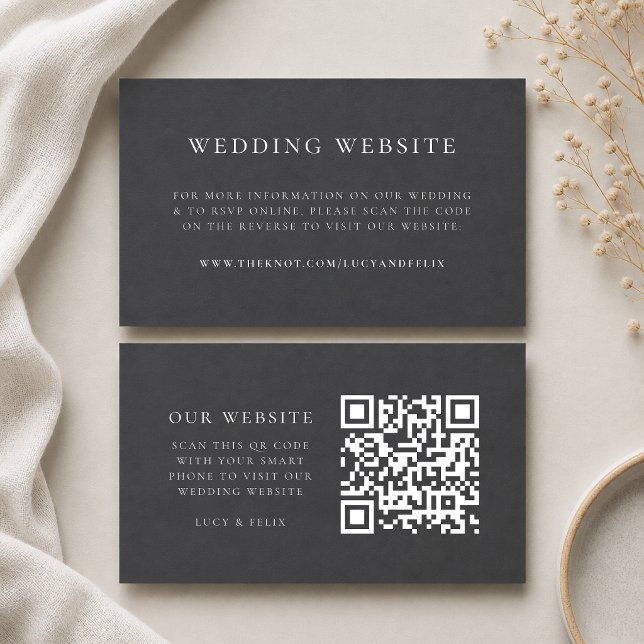 Bröllopswebb Enclosure Card | Smart RSVP Insert Tilläggskort (Direct guests seamlessly to your wedding website using this smart scannable enclosure card)