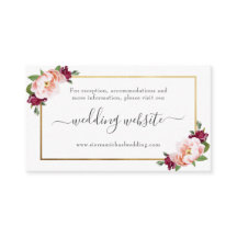 Bröllopswebbplats | Blush Burgunder Guld Blommig