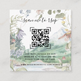 Bröllopswebbplats för fjällblommor | QR-kod Tilläggskort