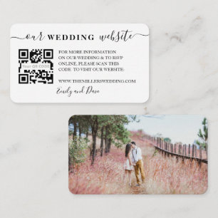Bröllopswebbplats Kalligrafi infoga foto QR-kod  Tilläggskort