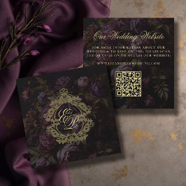 Bröllopswebbplats QR-kod Moody Victorian spets peo Tilläggskort