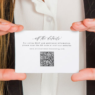 Bröllopswebbplats QR-kod online RSVP bröllop Tilläggskort