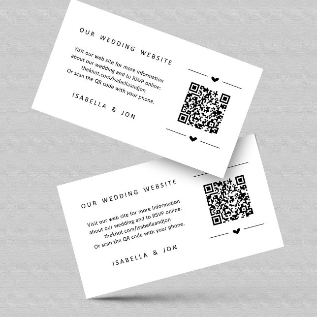 Bröllopswebbplats QR-kod - Registerdetaljer RSVP Tilläggskort (Skapare uppladdad)