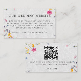 Bröllopswebbplats QR-kod Vildblommor Trädgård Elfe Tilläggskort